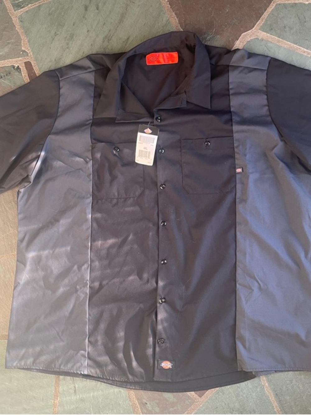 NWT Dickies Two-Tone Short-Sleeve Work Shirt in Black and Charcoal